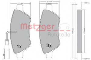 METZGER 1170505 - Bremsbelagsatz, Scheibenbremse