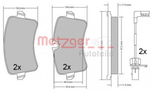 METZGER 1170688 - Bremsbelagsatz, Scheibenbremse