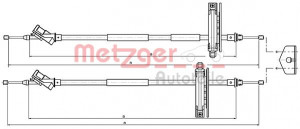 METZGER 10.5361 - Seilzug, Feststellbremse