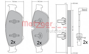 METZGER 1170657 - Bremsbelagsatz, Scheibenbremse
