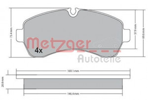 METZGER 1170521 - Bremsbelagsatz, Scheibenbremse