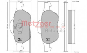 METZGER 1170155 - Bremsbelagsatz, Scheibenbremse