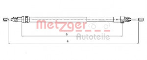 METZGER 10.6776 - Seilzug, Feststellbremse