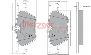 METZGER 1170086 - Bremsbelagsatz, Scheibenbremse