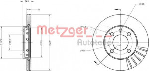 METZGER 6110015 - Bremsscheibe