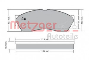 METZGER 1170590 - Bremsbelagsatz, Scheibenbremse
