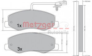 METZGER 1170595 - Bremsbelagsatz, Scheibenbremse