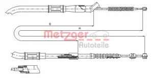 METZGER 17.1297 - Seilzug, Feststellbremse