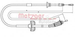 METZGER 10.8189 - Seilzug, Feststellbremse