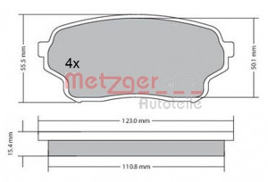 METZGER 1170669 - Bremsbelagsatz, Scheibenbremse