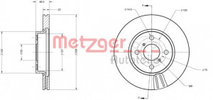 METZGER 6110187 - Bremsscheibe