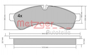 METZGER 1170544 - Bremsbelagsatz, Scheibenbremse