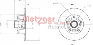 METZGER 6110043 - Bremsscheibe