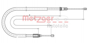 METZGER 10.6699 - Seilzug, Feststellbremse