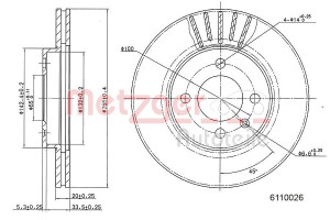 METZGER 6110026 - Bremsscheibe