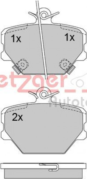 METZGER 1170077 - Bremsbelagsatz, Scheibenbremse