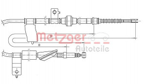 METZGER 17.4017 - Seilzug, Feststellbremse