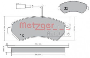METZGER 1170248 - Bremsbelagsatz, Scheibenbremse