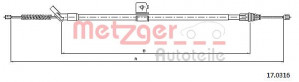 METZGER 17.0316 - Seilzug, Feststellbremse