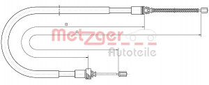METZGER 10.6033 - Seilzug, Feststellbremse