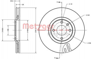 METZGER 6110475 - Bremsscheibe