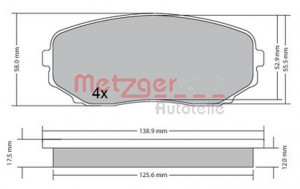 METZGER 1170654 - Bremsbelagsatz, Scheibenbremse