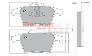 METZGER 1170180 - Bremsbelagsatz, Scheibenbremse