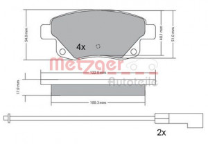 METZGER 1170138 - Bremsbelagsatz, Scheibenbremse