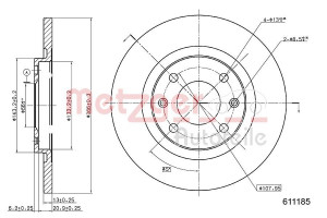 METZGER 6110185 - Bremsscheibe