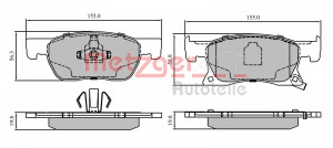 METZGER 1170857 - Bremsbelagsatz, Scheibenbremse