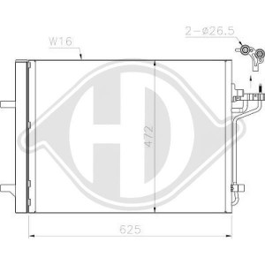 DIEDERICHS DCC1645 - Kondensator, Klimaanlage
