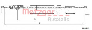 METZGER 10.4715 - Seilzug, Feststellbremse
