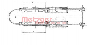METZGER 3214 - Seilzug, Feststellbremse