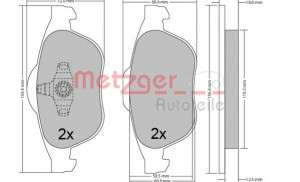 METZGER 1170556 - Bremsbelagsatz, Scheibenbremse