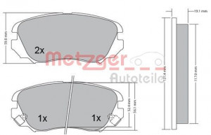 METZGER 1170291 - Bremsbelagsatz, Scheibenbremse
