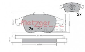 METZGER 1170409 - Bremsbelagsatz, Scheibenbremse