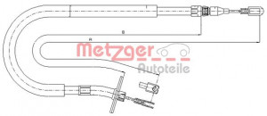 METZGER 10.9879 - Seilzug, Feststellbremse