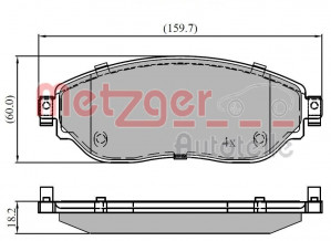 METZGER 1170834 - Bremsbelagsatz, Scheibenbremse