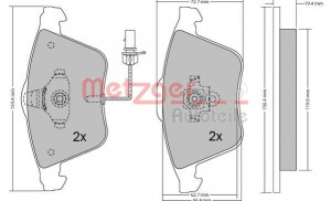 METZGER 1170099 - Bremsbelagsatz, Scheibenbremse