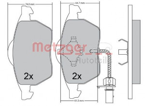 METZGER 1170036 - Bremsbelagsatz, Scheibenbremse