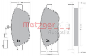 METZGER 1170185 - Bremsbelagsatz, Scheibenbremse