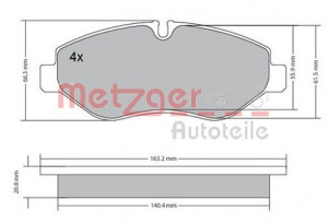 METZGER 1170271 - Bremsbelagsatz, Scheibenbremse