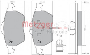 METZGER 1170225 - Bremsbelagsatz, Scheibenbremse