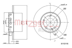 METZGER 6110116 - Bremsscheibe