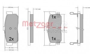 METZGER 1170387 - Bremsbelagsatz, Scheibenbremse