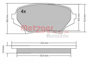 METZGER 1170589 - Bremsbelagsatz, Scheibenbremse