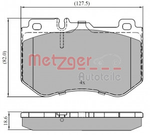 METZGER 1170852 - Bremsbelagsatz, Scheibenbremse