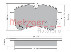 METZGER 1170466 - Bremsbelagsatz, Scheibenbremse