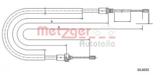 METZGER 10.6035 - Seilzug, Feststellbremse