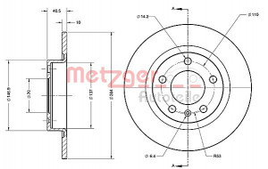 METZGER 6110225 - Bremsscheibe